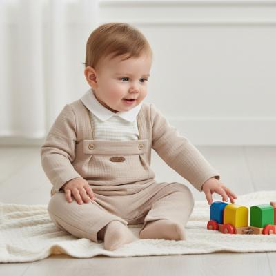 TO5754-B  Beige Bar  Romper (0-9 months)