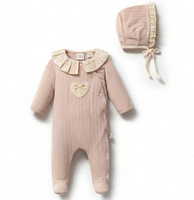 TO5781  Floral and pointelle All In one set  (0-6 months)