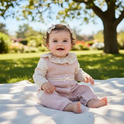 TO5787P  Floral and pointelle overall set  (3-12 months)