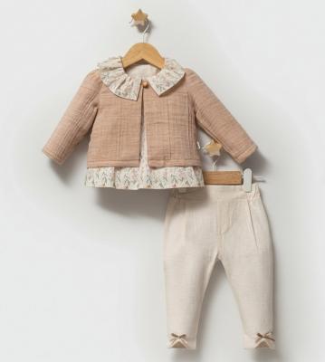 TO5804  Floral Hemp & Cotton Three Piece Set  (6-36 months)