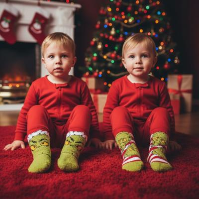 TT42B855 Cosy Grinch Sock with grippers