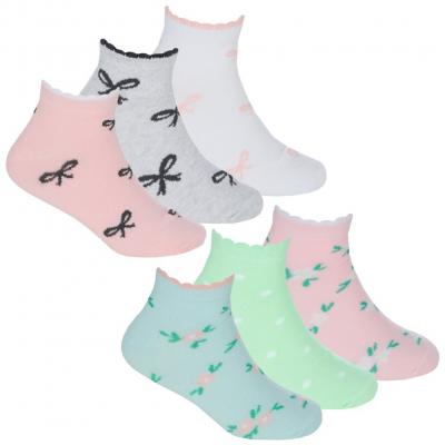 TT43B872  Ditsy bows trainer liner socks  (6-3.5)