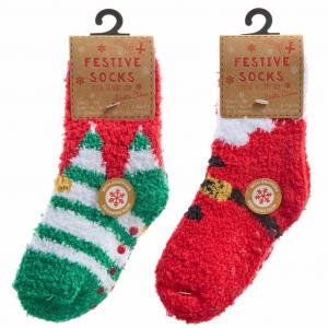Tick Tock 44B1004 5056188251579 TT44B1006 Christmas Cozy  Socks 2 pairs (0-5.5)