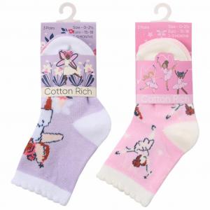 Tick Tock 44B1012 * TT44B1012 Triple Pack Fairies Socks (0-5.5)
