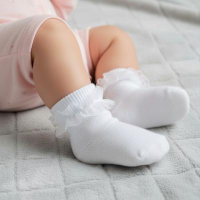 TT44B485-W Triple Pack of Lace Trimmed Ankle Socks (0-0)