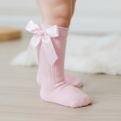 TT44B846-P Cable Knee High Socks with Bow (0-5.5)