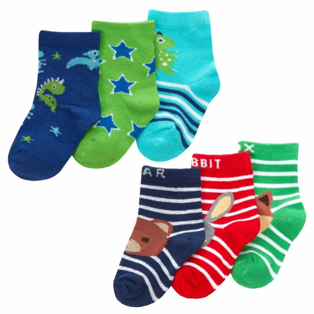 Tick Tock 44B974 5056188241471 TT44B974 Three Pack "Dinosaur and Woodland " Socks (3-5.5)