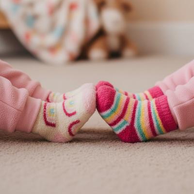 TT44B993A Rainbow Twin Pack Cosy Socks (0-5.5)