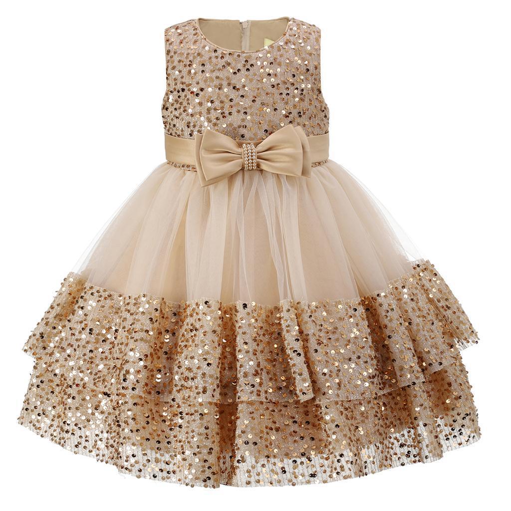 Gold Sequin Dress 6-12months by Claire Couture