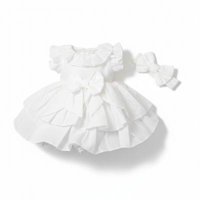 VS0434W  Dobby Dot Frilled Dress Set  (6-36 months)