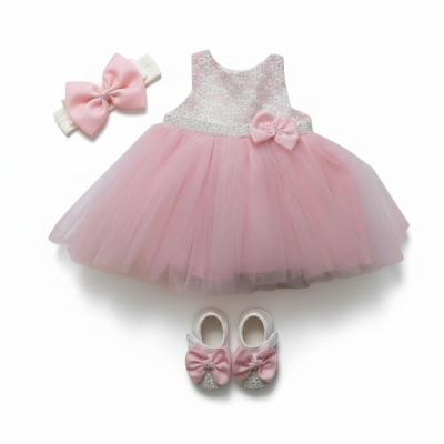 VS05003-P "Pearl and Diamonte" Dress Set (0-12 months)