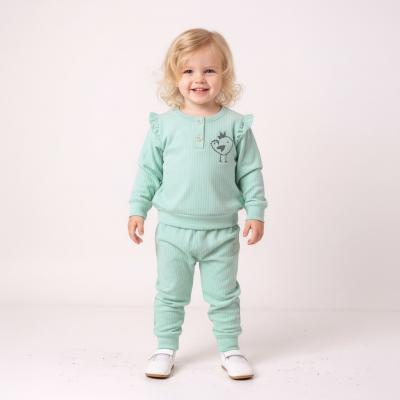 VS1890-MI  Mint Green Bird Ribbed set  (3-18 months)