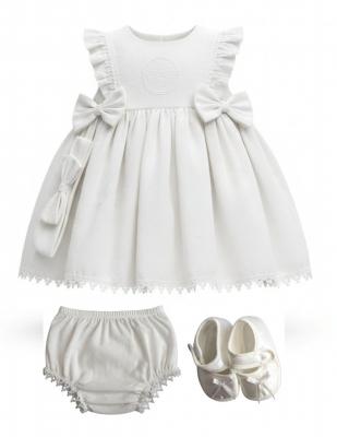 VS22132-W  Doby Dress set  (0-12 months)