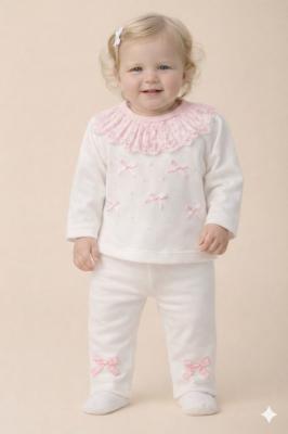 VS26103IP  Diamante Bow Two Piece Set  ( 0-9 months)