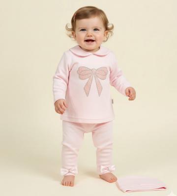 VS26105P  Diamante Bow Romper  Set  ( 6-24 months)