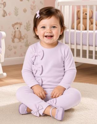 VS8904L Lilac Sparkle Triple Bow two Piece ( 6-24 months)