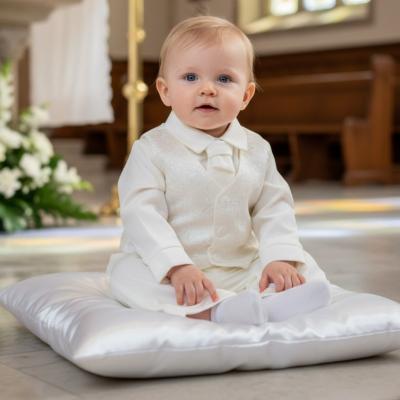 VV_CR01_I  Ivory Paisely 4 Piece Suit 0-24m  (Choose Size)