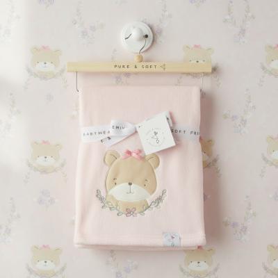 PSN14642 Plush Wrap with Teddy on Hanger