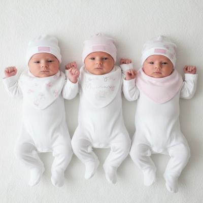 WMH13740p Pink Hat & Bib set ( 4 assorted designs)