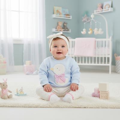 PSN14612 Quilted Duck Top, Leggings & Headband (0-9 months)