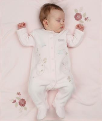PSN14622 Velour Bird All in One (0-9 months)
