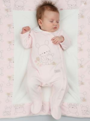 PSN14625 Velour Bunny All in One (0-9 months)