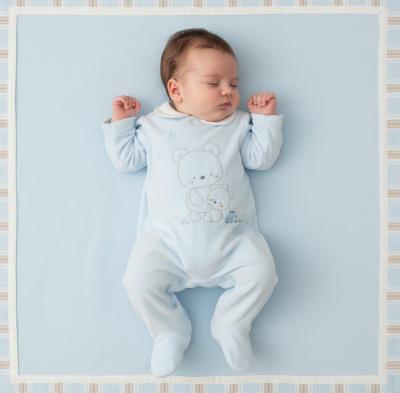 PSN14632 Velour Bear All in One (0-9 months)