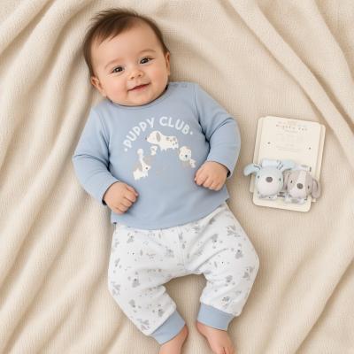 WMN14701 Puppy Wrist Rattle, Top and Trouser Set (0-6 months)