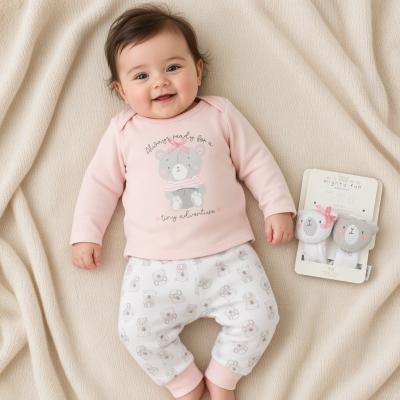 WMN14704 Wrist Rattle ,Top and Trouser Set (0-6 months)