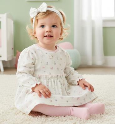 WMN14761 Waffle Woodland Dress, Tights & Headband (0-9 months)