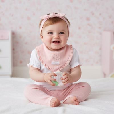 WWH13285-P Ribbed Four Piece Outfit (0-9 months)