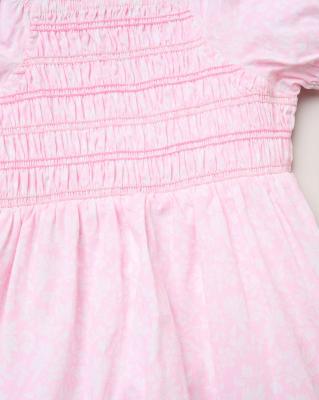 WWH14291  Floral Shirred Dress and Scrunchie  (2-4 years)