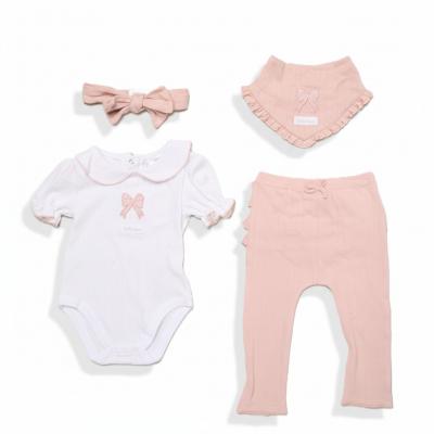 WWH14330P  Ribbed Four Piece Outfit  (0-9 months)